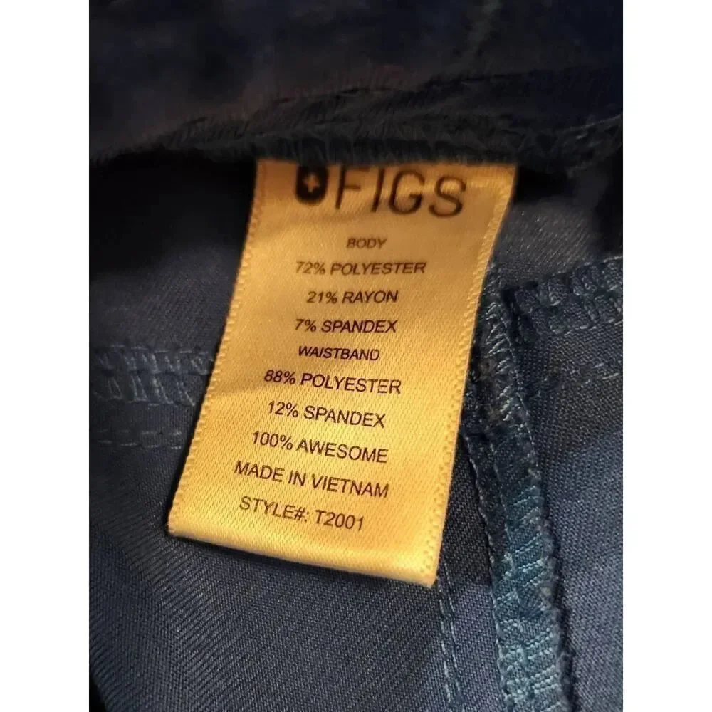 Figs Mens scrub Pants size medium drawstring Blue pockets style# T2001